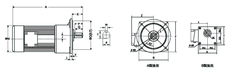 GV立式單相縮框型(剎車)減速馬達齒輪減速電機圖紙