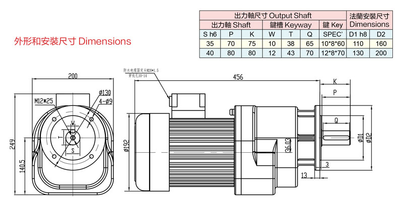 工業(yè)風(fēng)扇減速電機(jī)1.5kW行業(yè)專用減速機(jī)圖紙