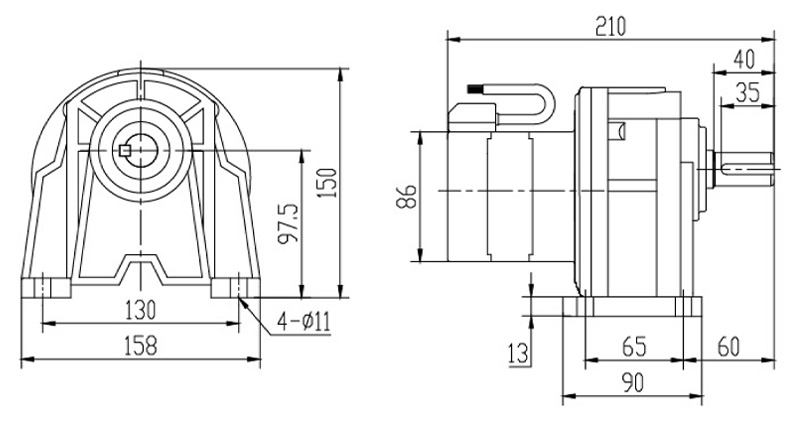 SH22-200W微型永磁減速電機(jī)圖紙